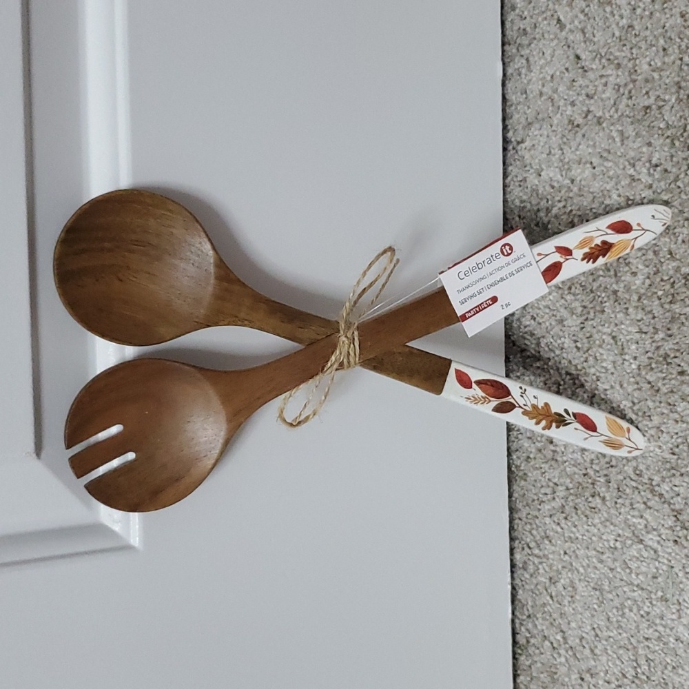 Fall Wood  Spoon Serving Set